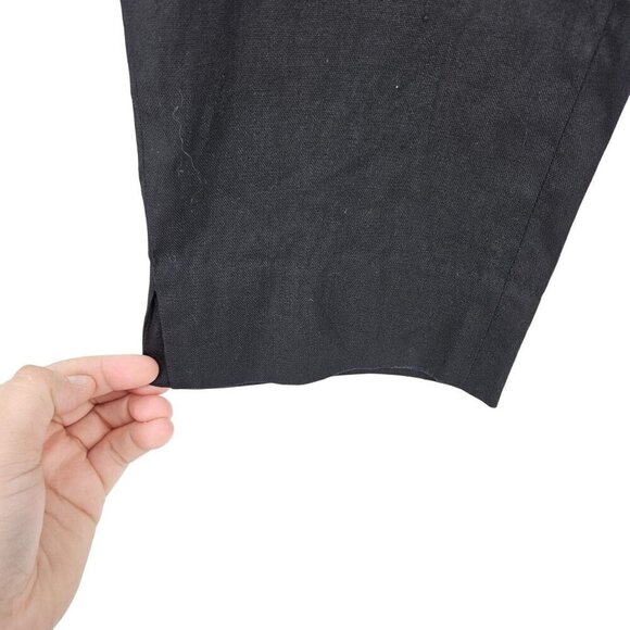 Lafayette 148 Stanton Linen Pants Black Women’s Size 12 Straight Leg Minimalist - Picture 4 of 12